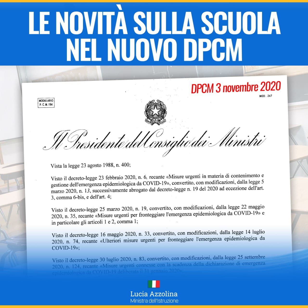 DPCM 3 NOVEMBRE 2020